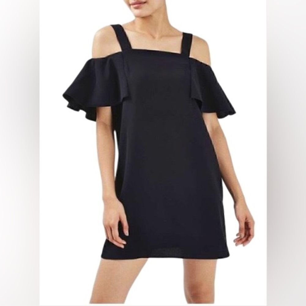 TopShop - Blue Cold Shoulder Shift Navy Night Out Dress -NWT